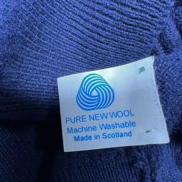 Glenmuir Pure Wool Vintage Blue Men’s Vest Button Down Size M Embroidered Logo - Picture 9 of 11